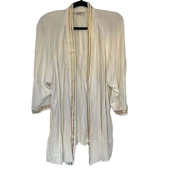 🔥4/$25 Sheena Fashions Women's Cream Open Front Raglan Sleeve Suit Size 24 - Picture 1 of 6
